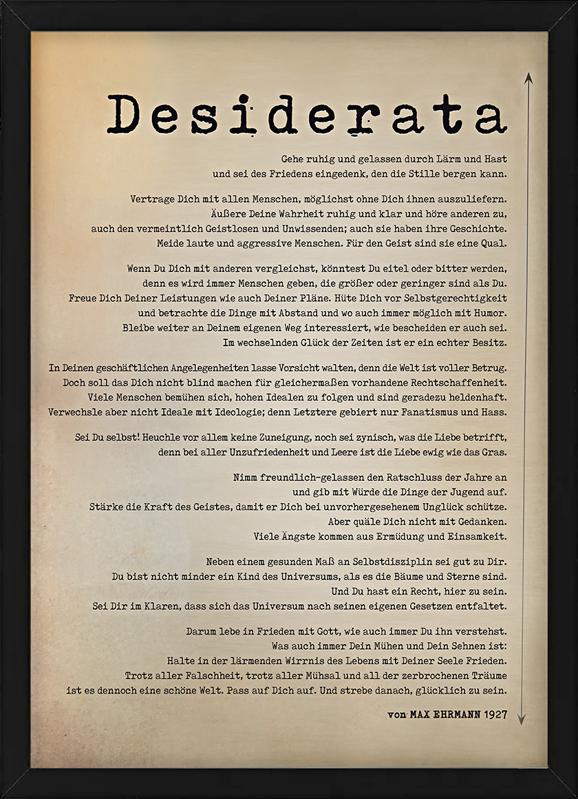Desiderata deutsch